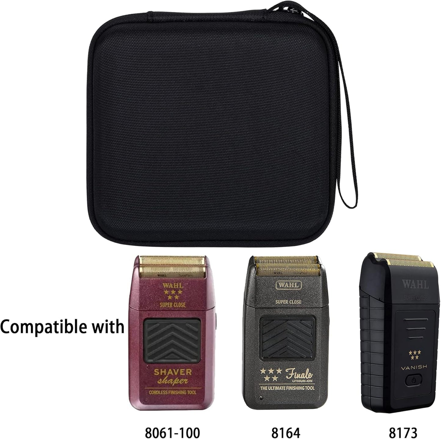 Hard Travel Case Replacement for Wahl Professional 8061-100 8164 5-Star Series Rechargeable Shaver Shaper (Black Case)