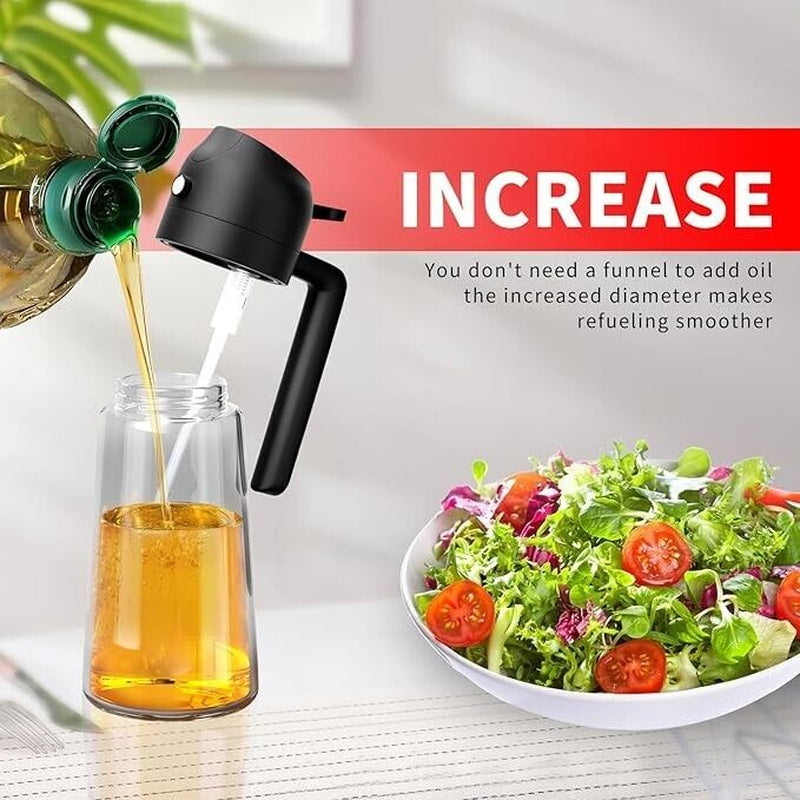 Oil Dispenser Bottle for Kitchen,2 in 1 Oil Dispenser and Oil Sprayer,450Ml Oliv