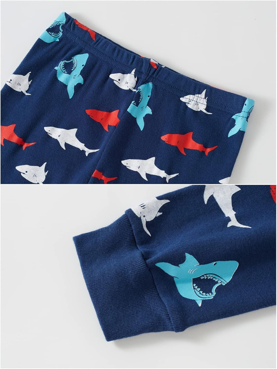 Little Boys Shark Pajamas Softest&Comfiest Pajamas 4 Piece Toddler Boys Pajamas Kid'S Sleepwear Size 6 Blue