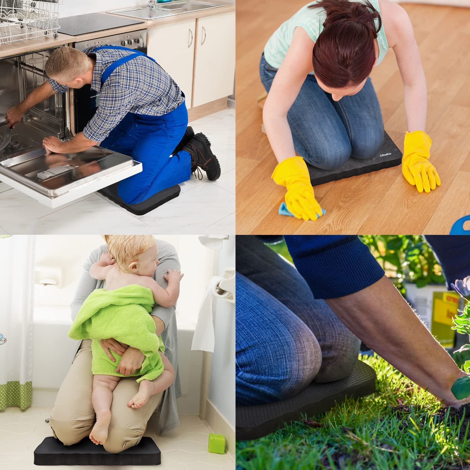 Extra Thick Kneeling Pad, 17X11X1.5 Inch Gardening Knee Pads Kneeling Foam Mat with Comfortable Surface, Water Resistant Large Knee Cushion Supplies for Garden Work Baby Bath Yoga Exercise Gifts for Fathers Day