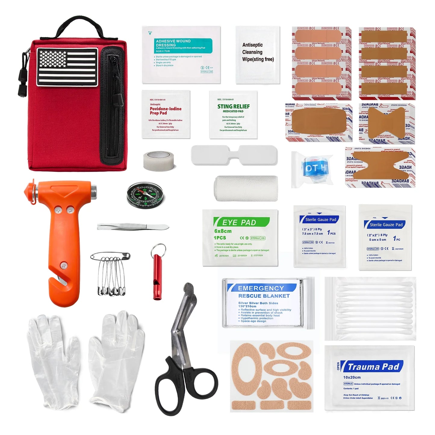 KITGO First Aid Kits, Trauma First Aid Kit, Premium Emergency Kits, Compartments for Home, Office, Car, Outdoor, Hiking, Travel, Camping,103 Piece Set