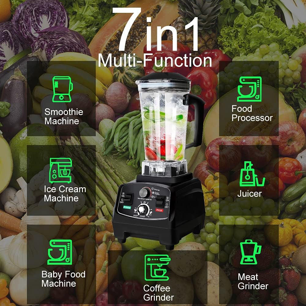 High Power Blender,Professional Blender,High Speed 2200W 30000 Rpm,Built-In Timer,70 Oz ,Smoothie Blender for Crushing Ice, Frozen Dessert,Fish