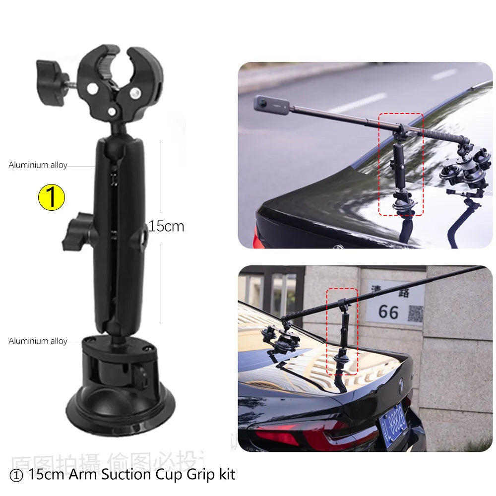 Other Camera Products Car Ballhead Triangle Suction Cups and Invisible Selfie Stick for Gopro Max Hero 11 10 Insta360 X3 One R X2 Car Camera Accessory 230920