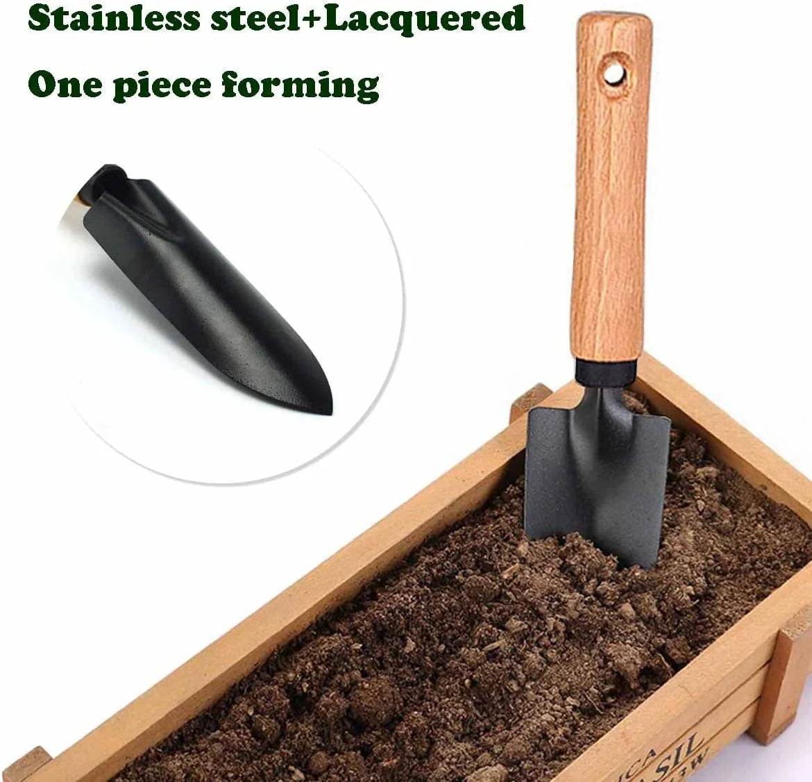 3-Piece Gardening Tool Set Heavy Duty,Succulent Plant Transplant Trowel Set,3 Pcs Garden Tools Set Tools Gift for Mens and Womens,1 Narrow Shovel,1 Wide Shovel and 1 Garden Rake Tools Set