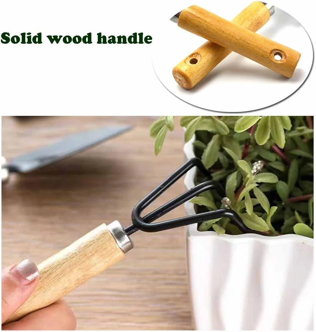 3-Piece Gardening Tool Set Heavy Duty,Succulent Plant Transplant Trowel Set,3 Pcs Garden Tools Set Tools Gift for Mens and Womens,1 Narrow Shovel,1 Wide Shovel and 1 Garden Rake Tools Set