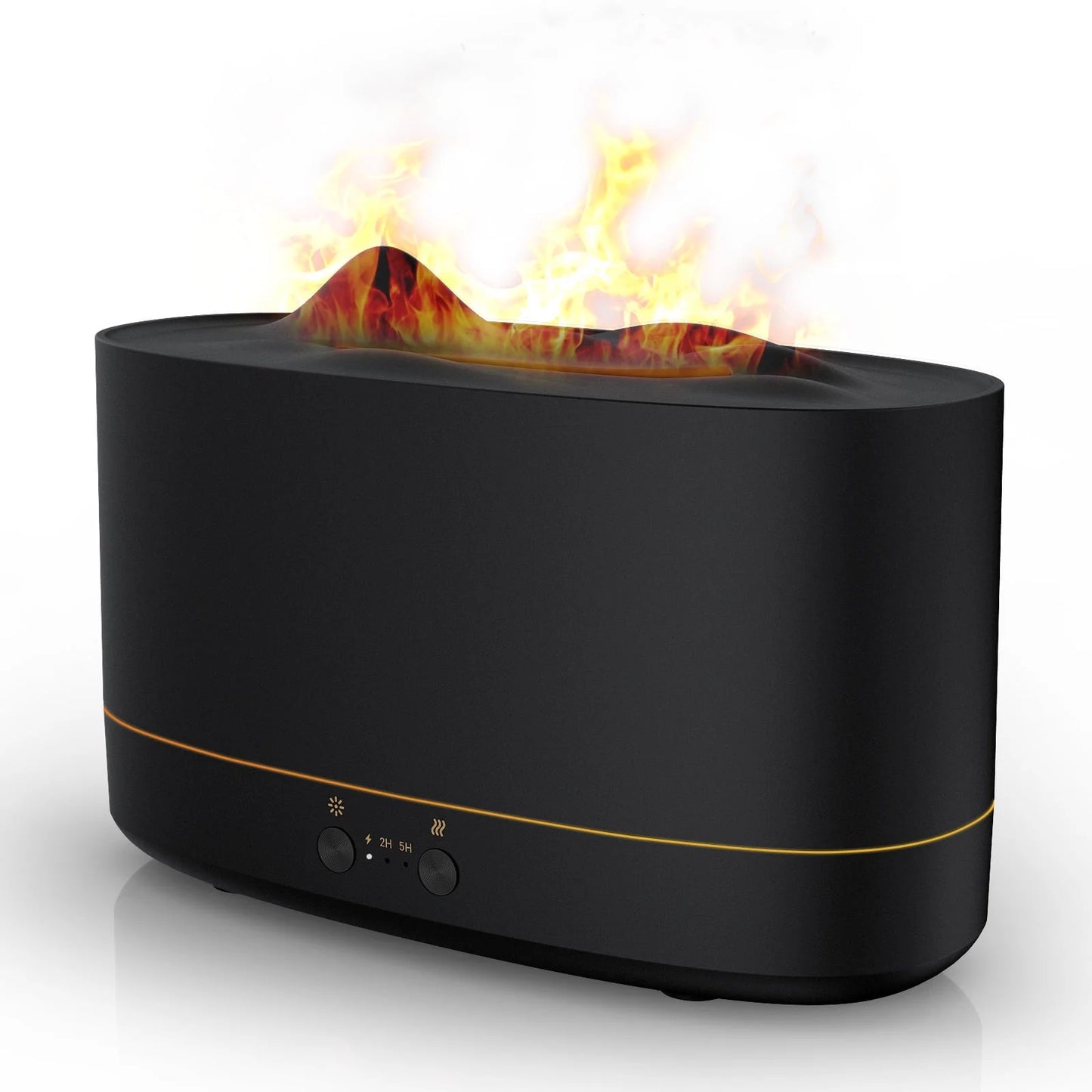 Essential Oil Diffuser, 7 Color Flame Diffuser Humidifier, 200Ml Time Setting for Home, Room, Black