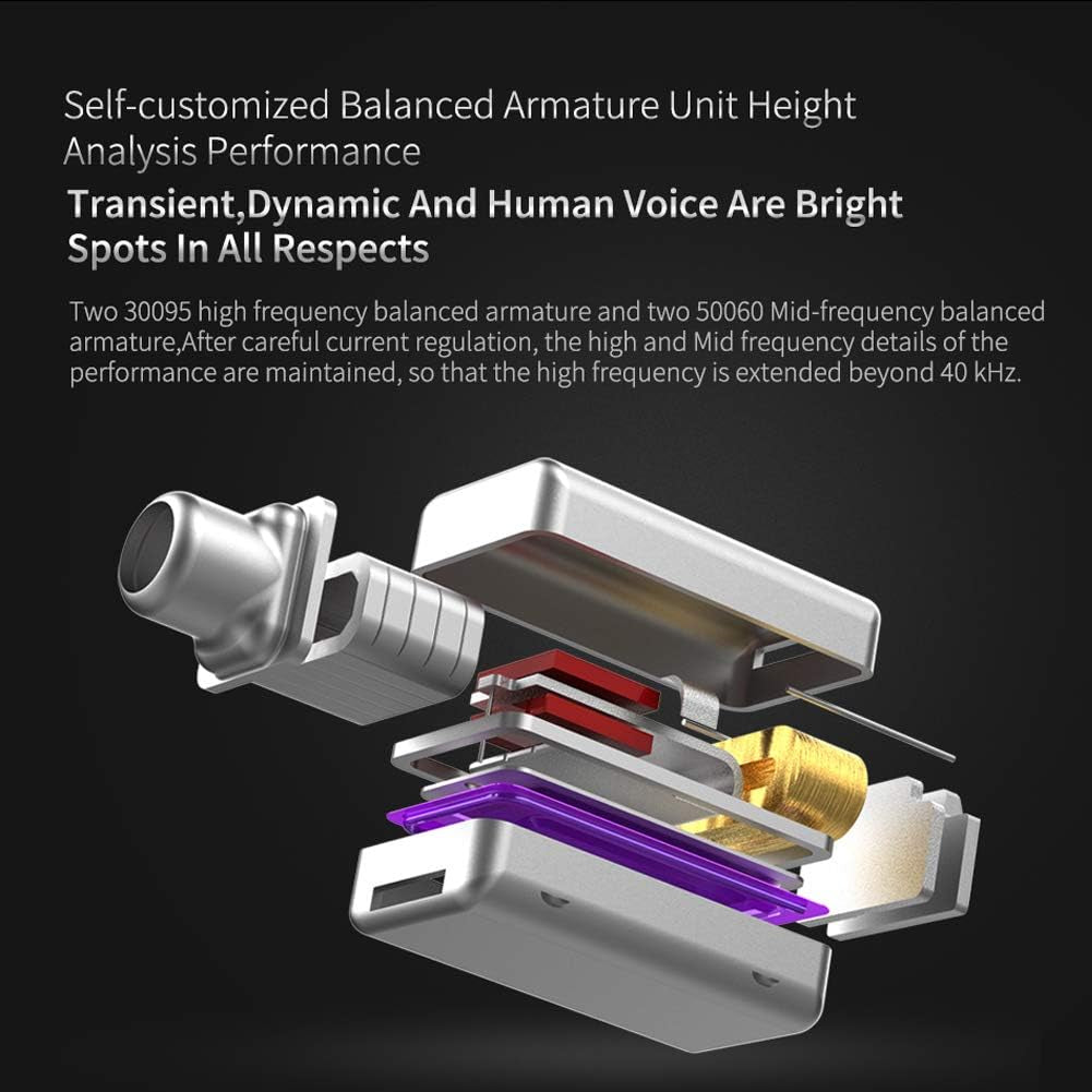 KZ ZS10 Pro in Ear Monitor Headphone, Wired Gaming Earphones, KZ Hifi Earbuds Headphone with 4 Balanced Armatures and 1 Dynamic Drivers IEM Earphones for Drummer Musician (Blue with Mic)