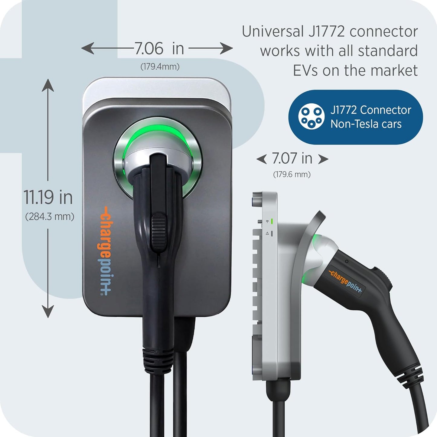 Homeflex Level 2 EV Charger J1772, Hardwired for Electric Car - Fast Smart Battery Power Charging at Home for Electric Automobile Vehicles