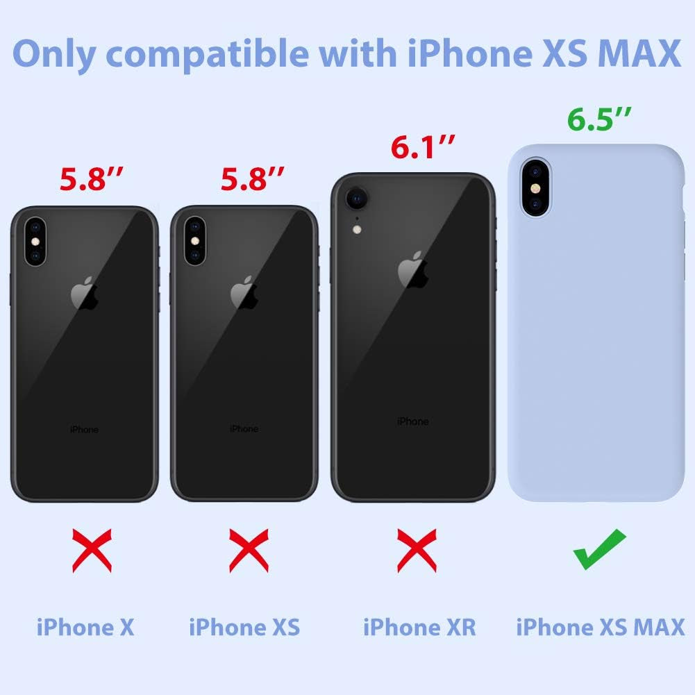 Liquid Silicone Case Compatible with Iphone Xs Max 6.5 Inch (2018), Gel Rubber Full Body Protection Shockproof Cover Case Drop Protection Case Purple