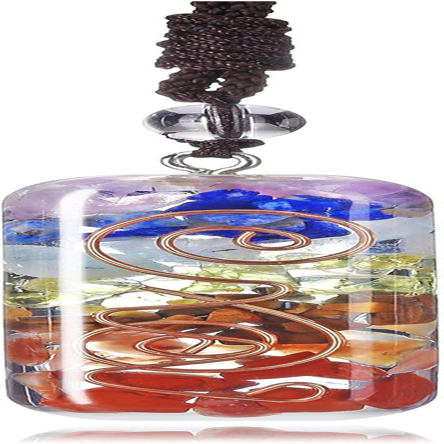 Healing Crystal Stone Necklace Adjustable Chakra Orgone Pendant Necklaces Protection Positive Energy Spiritual Reiki Quartz Jewelry for Women Men