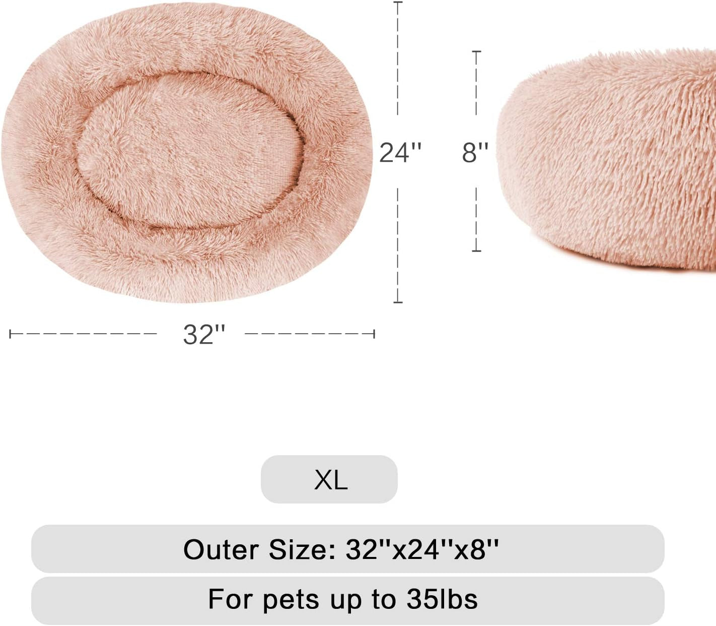 round Dog Bed Cuddler Washable round Pet Bed for Cats and Medium Dogs Comforting Dog Bed