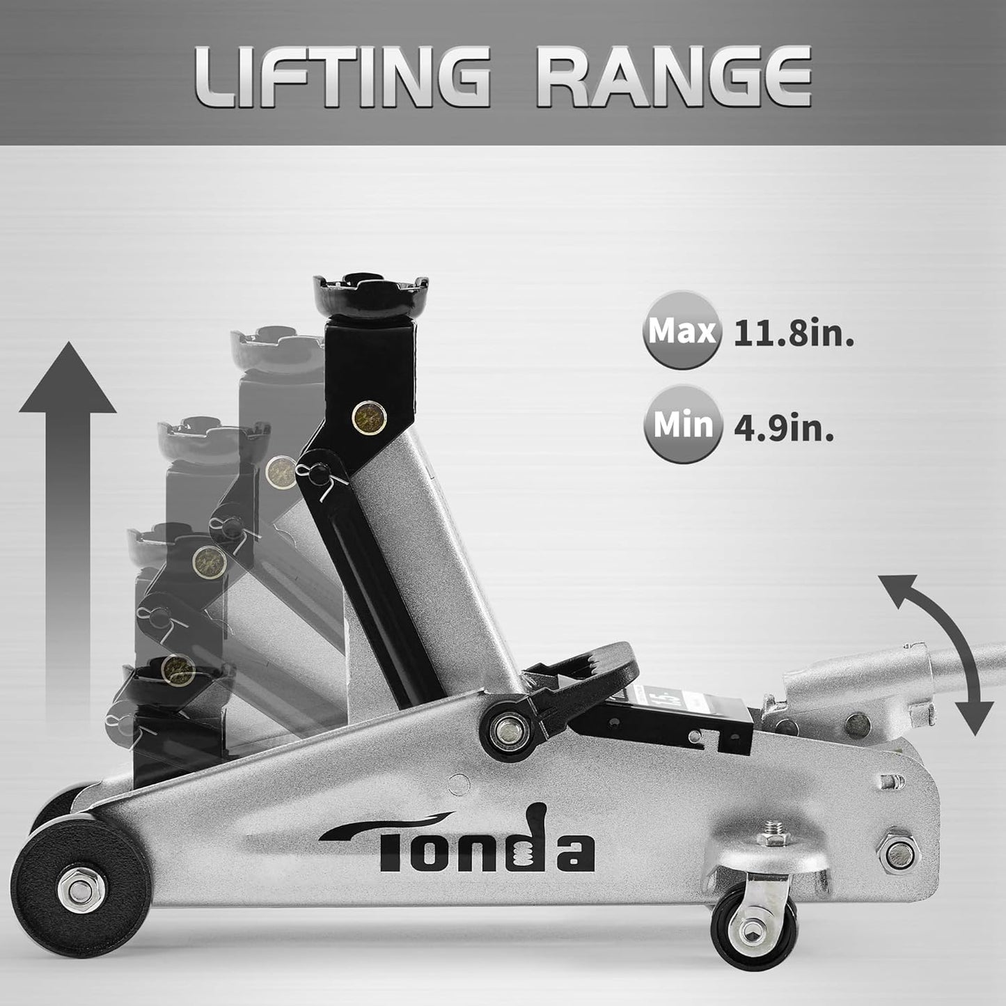 Floor Jack, Hydraulic Portable Car Lift Jack, 1.5 Ton (3,000 Lb) Capacity (Silver)