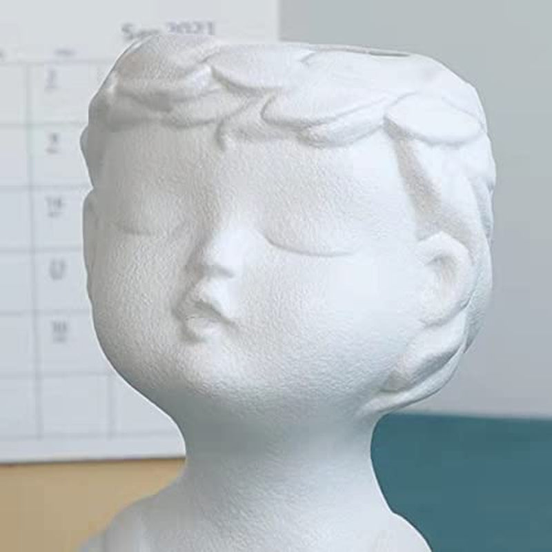 Ceramic Vases for Home Decor,Cute Body Flower Vase,Modern Vases for Home Decor (White Boy)
