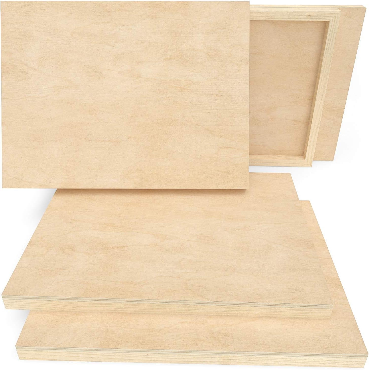 Wooden Canvas Board, 9X12 Inch, Pack of 5 | Cradled Birch Wood Panels for Painting, Acrylic Pouring, Encaustic Art & Wood Burning