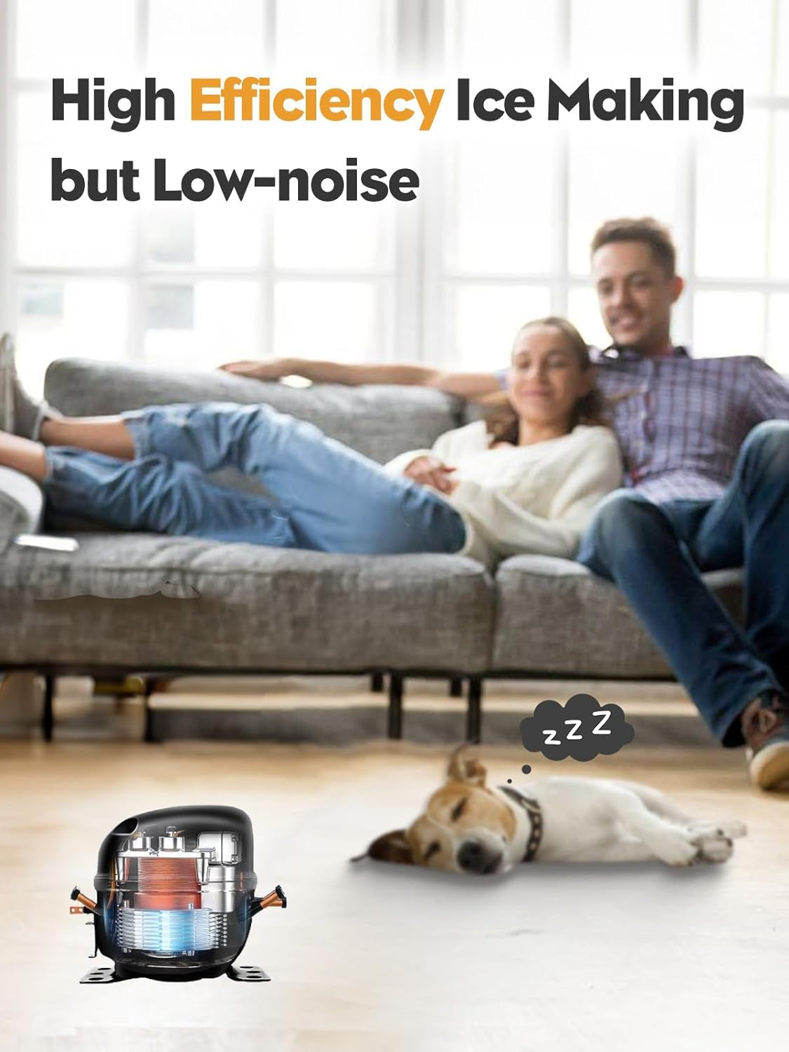 ETL Commercial Ice Machine- 80Lbs/24H, Fast Ice Maker Machine, under Counter Stainless Steel Freestanding Ice Maker with Big Storage Capacity, LED Display - Ideal for Bar Home Restaurant