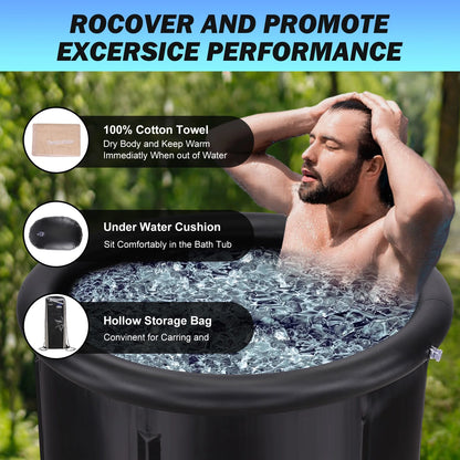 Portable Ice Bath Tub, 88 Gal Cold Plunge for Athletes - Durable Inflatable Design, Indoor/Outdoor Use