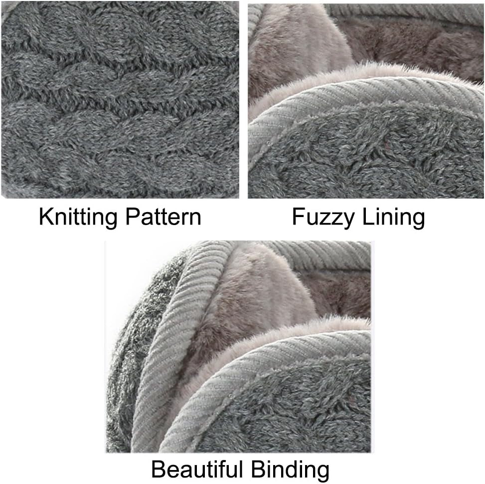 Unisex Warm Knit Women Earmuff Cashmere Winter Pure Color Earmuffs Fur Earwarmer Adjustable Wrap