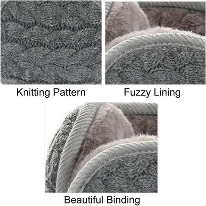 Unisex Warm Knit Women Earmuff Cashmere Winter Pure Color Earmuffs Fur Earwarmer Adjustable Wrap