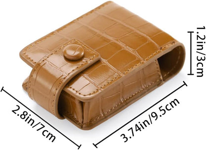 Lipstick Case with Mirror Cosmetic Bag Travel Makeup Mini Bag Lipstick Holder for Purse Lipstick Organizer for Women (Coffee)