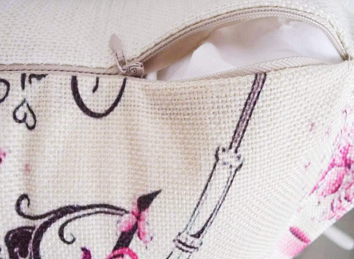 Unibedding Paris Eiffel Throw Pillow Covers Decorative Lover Theme Romantic Girls Room Cushion Covers Fall Decoration Christmas Holiday Decor, 2 Pack Pink