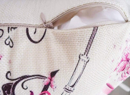 Unibedding Paris Eiffel Throw Pillow Covers Decorative Lover Theme Romantic Girls Room Cushion Covers Fall Decoration Christmas Holiday Decor, 2 Pack Pink