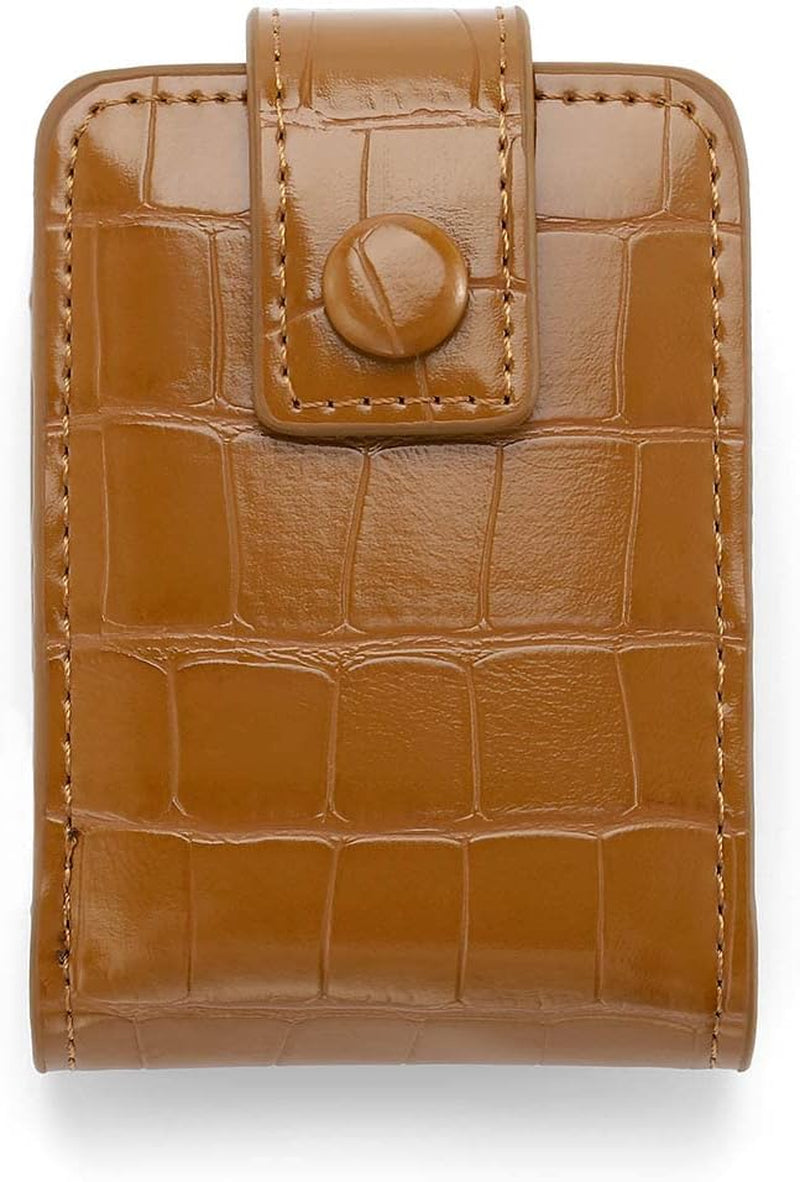 Lipstick Case with Mirror Cosmetic Bag Travel Makeup Mini Bag Lipstick Holder for Purse Lipstick Organizer for Women (Coffee)