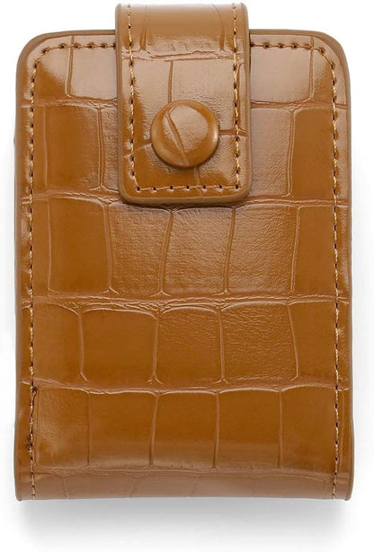 Lipstick Case with Mirror Cosmetic Bag Travel Makeup Mini Bag Lipstick Holder for Purse Lipstick Organizer for Women (Coffee)