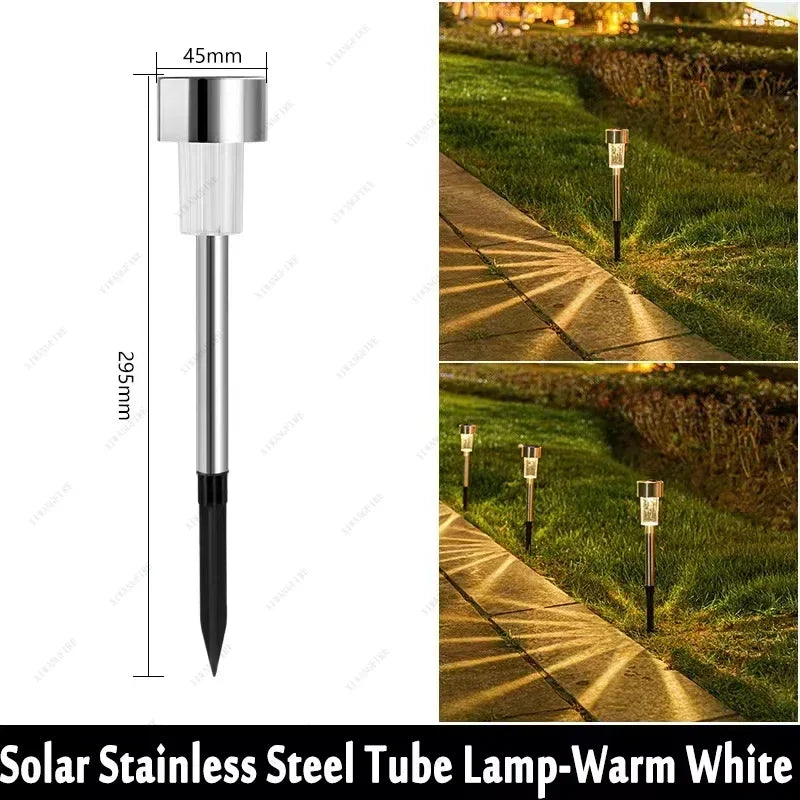 LED Solar Pathway Lawn Lights Outdoor IP65 Waterproof Solar Lamp Decoration for Garden Walkway Path Driveway Patio Yard & Lawn