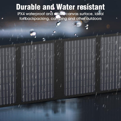 Portable Solar Panel Charger 40W Foldable Solar Panel for Portable Power Station, Iphone, Ipad, Laptop, Camping Solar Panels with USB QC 3.0/USB C/18V DC, Solar Panels for Camping Outdoor Van RV Trip