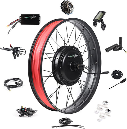 Ebike Conversion Kit 48V 1500W 1200W Front or Rear 26" Fat Electric Bike Conversion Kit, Add on Electric Bike Kit, Durable Waterproof Design for High Performance, Easy Install