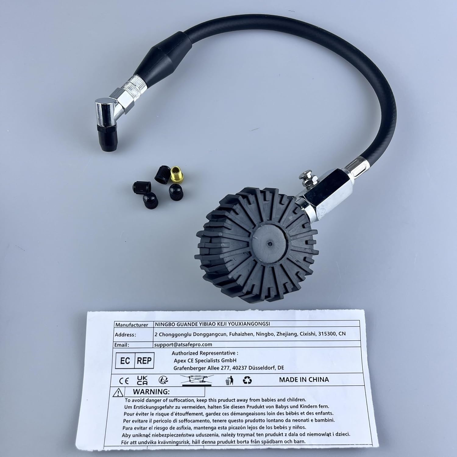 Low Pressure Tire Gauge to 30PSI, 2.5” Mechanical Tire Gauge with Flexible Hose and Angled Chuck, Analog Air Pressure Gauge Glow in the Dark for ATV, off Road, Lawn Mower Etc