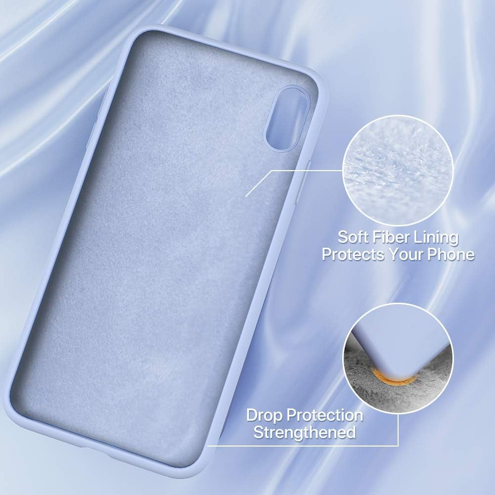 Liquid Silicone Case Compatible with Iphone Xs Max 6.5 Inch (2018), Gel Rubber Full Body Protection Shockproof Cover Case Drop Protection Case Purple