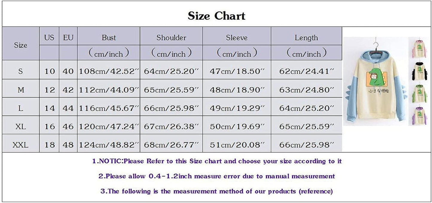 Dinosaur Cute Hoodies for Teen Girls Womens Dino Cartoon Graphic Hooded Sweatshirt Animal Kawaii Long Sleeve Pullover Tops Anime Splice Hoody Funny Monster Stitching Korean Print Tee Shirt Jacket