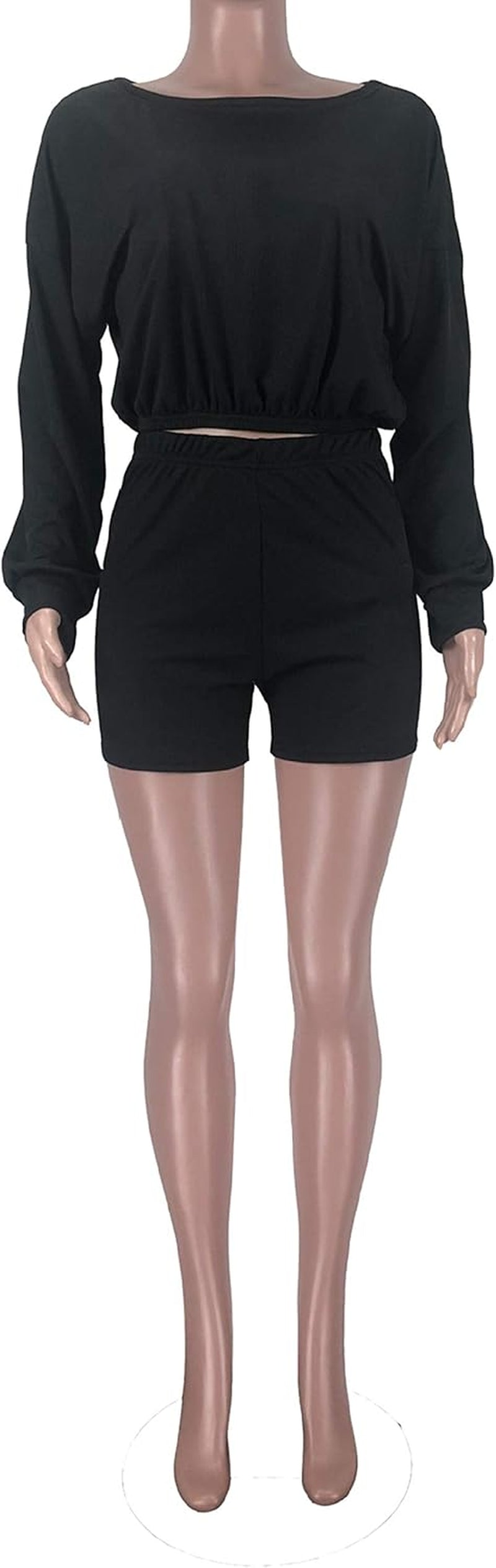 Shorts Sets Women 2 Piece Outfits Ribbed Crop Top High Waist Shorts Sexy Rompers Club Outfit Light Green S