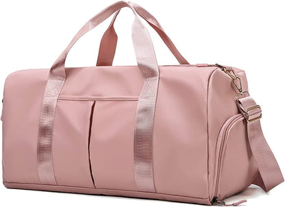 Waterproof Duffel Gym Bag Pink for Women and Men Swim Sports Travel Weekender Bag,19.68Inch