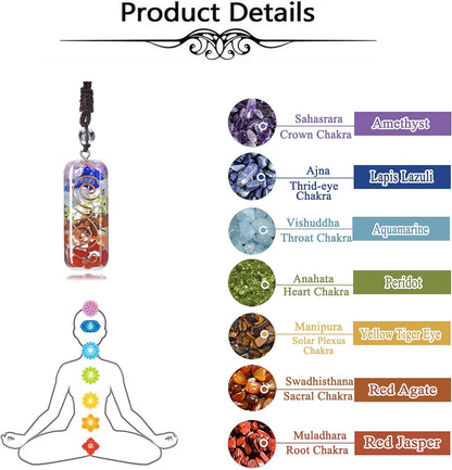 Healing Crystal Stone Necklace Adjustable Chakra Orgone Pendant Necklaces Protection Positive Energy Spiritual Reiki Quartz Jewelry for Women Men
