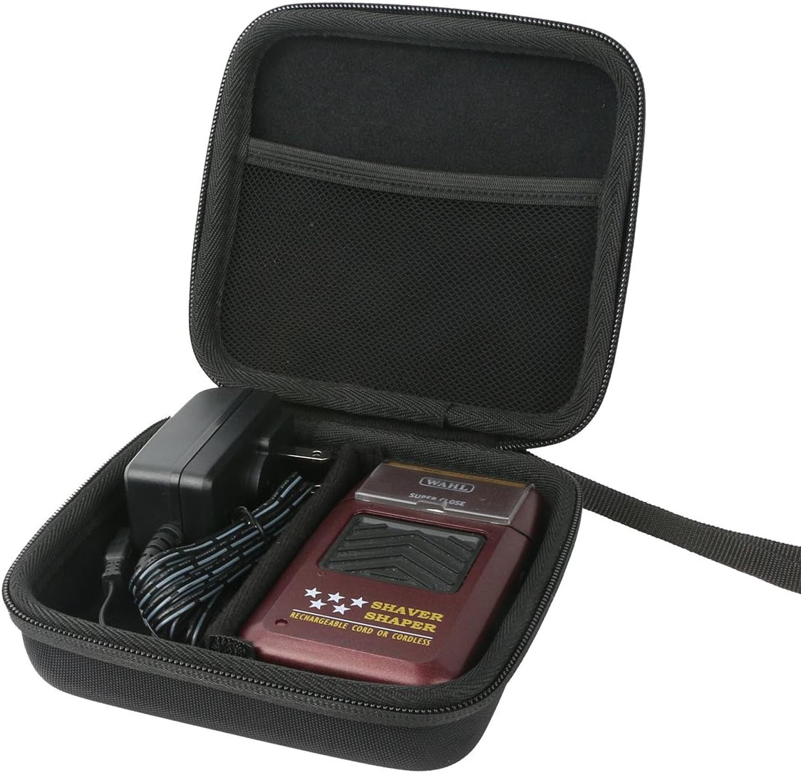 Hard Travel Case Replacement for Wahl Professional 8061-100 8164 5-Star Series Rechargeable Shaver Shaper (Black Case)
