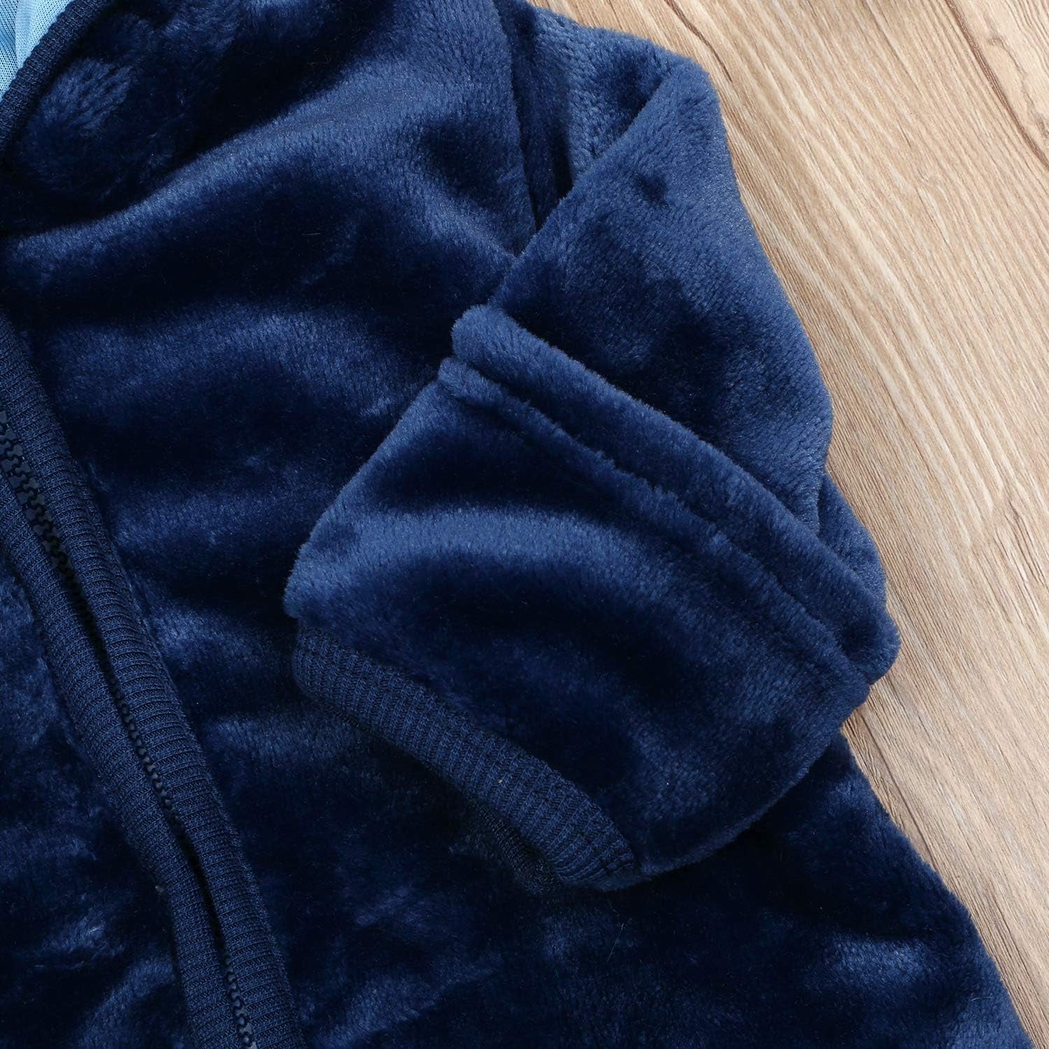 Infant Baby Boys Girls Fleece Ears Hat with Lined Hooded Zipper up Jacket Coat Tops Outwear Overcoat Warm Fall Winte