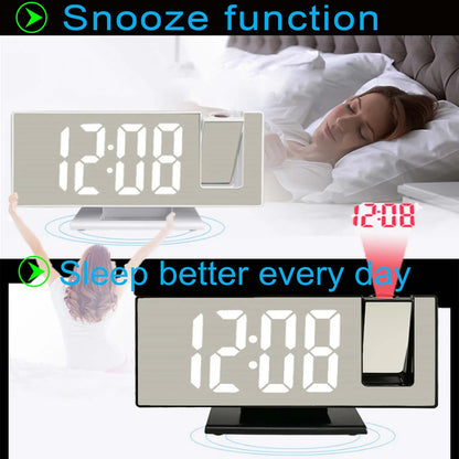 Digital Alarm Clock,Digital Projection Alarm Clock for Bedroom, Large LED Digital Clock with 180° Projector for Bedrooms with USB Charger Port, Loud Electric Alarm Clock for Kids, Adults, Elders