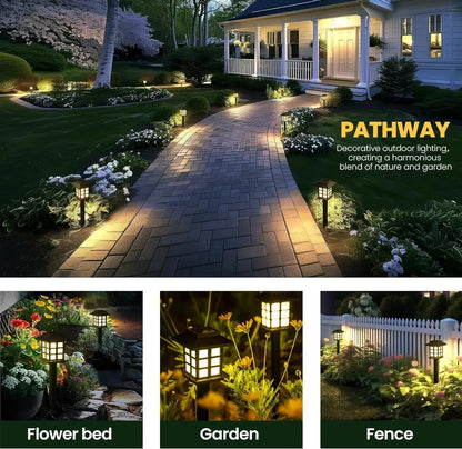 LED Solar Pathway Lawn Lights Outdoor IP65 Waterproof Solar Lamp Decoration for Garden Walkway Path Driveway Patio Yard & Lawn