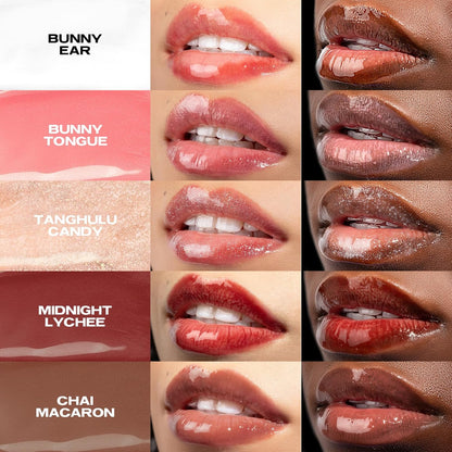 Lip Elixir Nourishing and Hydrating Lipgloss — Moisturizing Plumping Lip Gloss Enriched with Collagen, Non-Sticky Lip Color Smooth High-Shine Finish, Vegan & Cruelty-Free, Bunny Tongue (Pink)