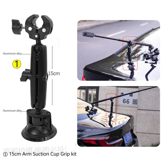 Other Camera Products Car Ballhead Triangle Suction Cups and Invisible Selfie Stick for Gopro Max Hero 11 10 Insta360 X3 One R X2 Car Camera Accessory 230920
