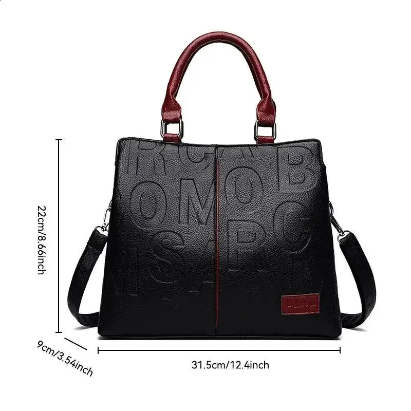 PU Leather Casual Crossbody Bags for Women Ladies Tote Handbag Female Large Capacity Travel Shoulder Bag 240723