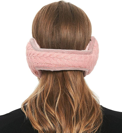 Unisex Warm Knit Women Earmuff Cashmere Winter Pure Color Earmuffs Fur Earwarmer Adjustable Wrap