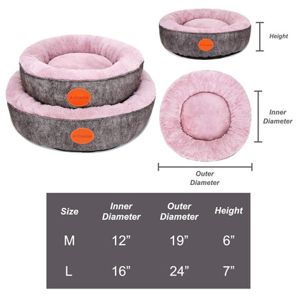 Small Dog Bed Calming Dogs Bed for Small Medium Puppy Dogs Anti-Anxiety Puppy Bed Machine Washable Warming Cozy Soft Pet round Cat Beds