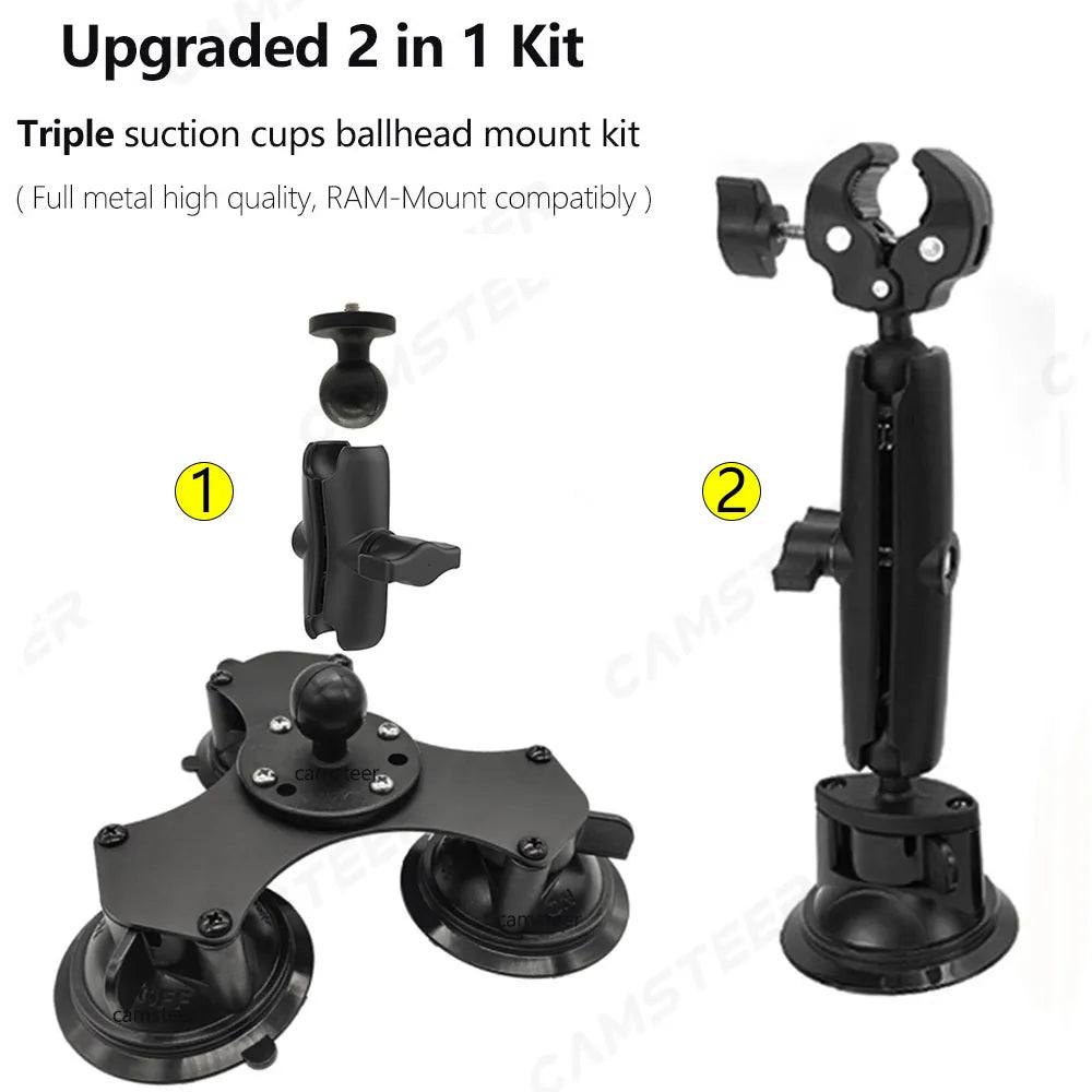Other Camera Products Car Ballhead Triangle Suction Cups and Invisible Selfie Stick for Gopro Max Hero 11 10 Insta360 X3 One R X2 Car Camera Accessory 230920
