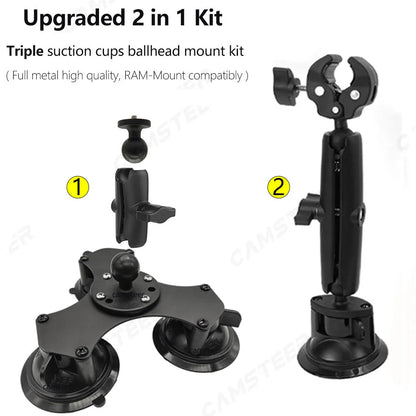Other Camera Products Car Ballhead Triangle Suction Cups and Invisible Selfie Stick for Gopro Max Hero 11 10 Insta360 X3 One R X2 Car Camera Accessory 230920
