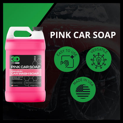 Pink Car Soap – 1 Gallon |Ph Neutral Car Wash Soap with High Suds & Cherry Scent | Scratch-Free, High Gloss Shine | Safe on Wax & Sealants | Weekly Car Care