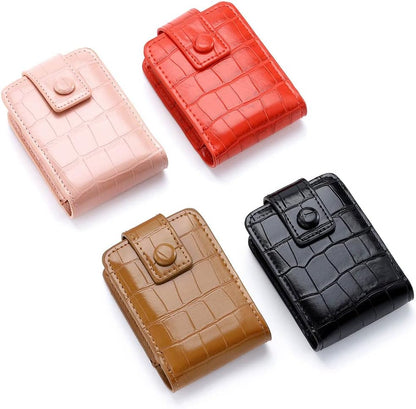 Lipstick Case with Mirror Cosmetic Bag Travel Makeup Mini Bag Lipstick Holder for Purse Lipstick Organizer for Women (Coffee)