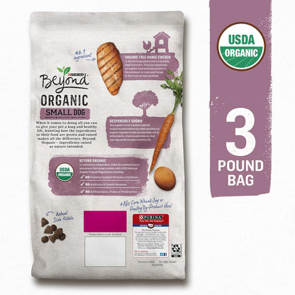 Purina High Protein Small Breed Adult Dry Dog Food, Organic Chicken, Egg & Carrot Recipe - 3 Lb. Bag